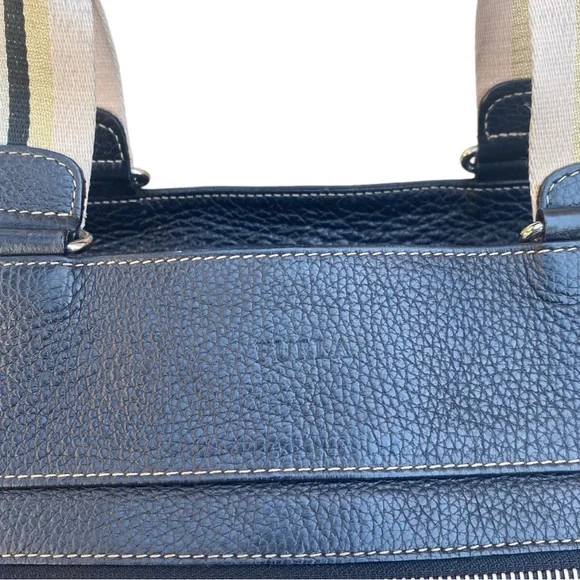 FURLA Black Pebbled Leather Hobo Handbag Purse Bag - Picture 2 of 16